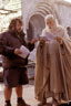 Peter Jackson discusses an upcoming scene with Ian McKellen (Gandalf) in New Line Cinemas epic film, The Lord of the Rings: The Return of the King.