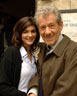 With Audrey Tautou (Sophie Neveu) on location at Lincoln Cathedral, August 2005