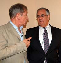 Ian McKellen with US Congressman Barney Frank, Los Angeles 2006