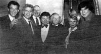 18 December 1988 Ian McKellen, David Kernan, Ned Sherrin, Keith Waterhouse, Judi Dench, Alan Bates, and Michael Williams
