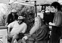 Andrew Lesnie (Director of Photography), Peter Jackson (Director), Ian McKellen (Gandalf), and Elijah Wood (Frodo Baggins)