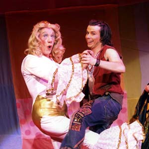 2005, ALADDIN: Widow Twankey (Ian McKellen) and Aladdin (Neil McDermott)  - Photo by Manuel Harlan