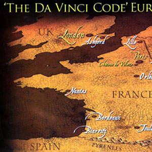 Sovenir map, Eurostar train London-Cannes, 16 May 2006