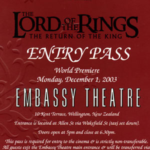 Wellington Premiere ticket