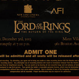 Los Angeles Premiere ticket