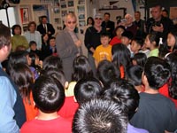 2004,   In the classroom with the Hobart Shakespeareans  - Photo by Keith Stern