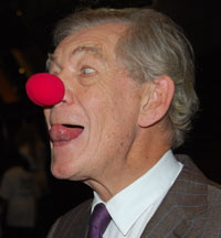 2011,   With a red nose for charity  - Photo by Keith Stern
