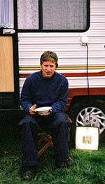 Matt Cutfield on duty outside Gandalf's dressing room trailer Matt Cutfield on duty outside Gandalf's dressing room trailer