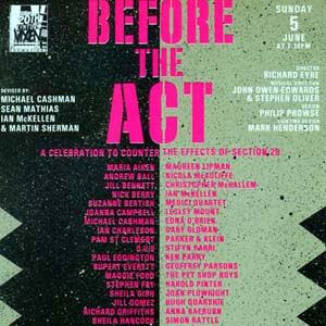 BEFORE THE ACT, Benefit to fight Section 28, 5 June 1994