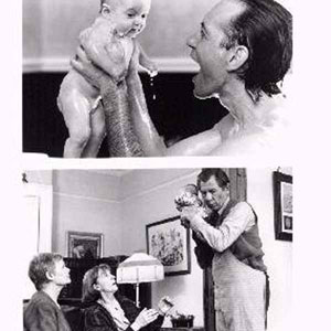 1994, JACK AND SARAH: (Top) Jack (RICHARD E. GRANT) shares a bath with daughter Sarah in the Gramercy Pictures release Jack and Sarah, a Tim Sullivan film.  (Bottom) (Left to right) Grandmothers Margaret (JUDI DENCH) and Phil (EILEEN ATKINS) are somewhat anxious of the child-rearing skills of nanny/cook/valet William (IAN MCKELLEN) in the Tim Sullivan film Jack and Sarah, a Gramercy Pictures Release  