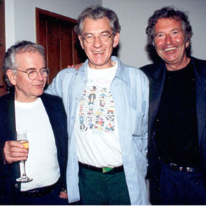 With Ian Holm (Bilbo) and Robert Shaye (New Line Cinema)