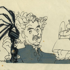 Sketched at Edinburgh Festival. Ian  McKellen  (Dr. Faustus with Bad and Good Angels)