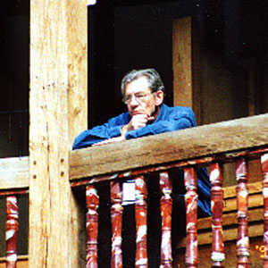In the gallery at the new Globe Theatre, London.