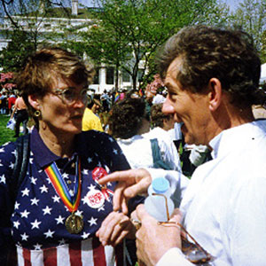 At the March on Washington with Marguerite Cammermeyer (US military officer discharged for being a lesbian)