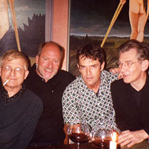 David Hockney, Greg Gorman, Rupert Everett, Ian McKellen at Greg Gormans home