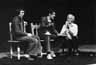 Richard Durden (Paulinas Steward), Ian McKellen (Leontes), and Griffith Jones (Antigonus) in rehearsal at Royal Shakespeare Theatre, Stratford-upon-Avon