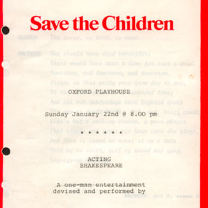 1984, ACTING SHAKESPEARE (Oxford): Programme  
