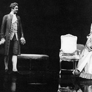 Ian McKellen (Salieri) enjoying a joke with Jane Seymour (Constanze) and her husband Tim Curry (Mozart)