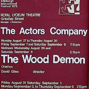 1973, THE WOOD DEMON: Theatre Poster  