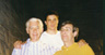 Ian McKellen (Whale), Brendan Fraser (Clay), and Christopher Bram (author of novel Father of Frankenstein) on set at Occidental Studios, Los Angeles.