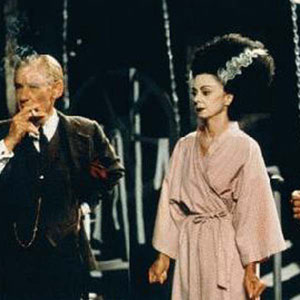 James Whale (Ian McKellen), Elsa Lanchester (Rosalind Ayres), and Ernest Thesinger (Arthur Dignam) recreate The Bride of Frankenstein.