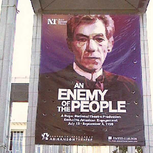Banner outside the Ahmanson Theatre