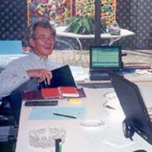 1999, X-MEN: Ian McKellen and Keith Stern working on Magnetos Lair in Ians kitchen, Toronto  - Photo by Ian McKellen