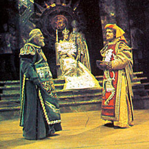 Therefore we banish you our territories. (I.3.139)<BR><BR>
Paul Hardwick (Gaunt), Ian McKellen (Richard 2), Andrew Crawford (Bishop), Stephen Greif  (Mowbray), Robert Eddison (York)