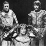                     � for within the hollow crown
             That rounds the mortal temples of a King
Keeps Death his court (III.2.160)<br /><br />
 Andrew Crawford (Bishop), Ian McKellen (Richard 2), Richard Morant (Salisbury)