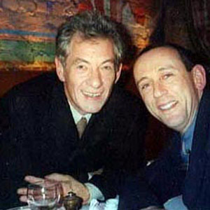 Ian McKellen and Nicholas Hytner (future Director of the Royal National Theatre) at the Westside Theatre in New York for the Only Make Believe benefit, 5 November 2001.