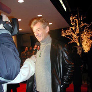 At the premiere for Iris starring Judi Dench and Jim Broadbent, New York