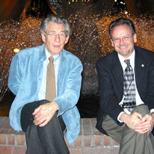 2002,   With SAG Director of Special Projects Todd Amorde, outside of SAG headquarters, Los Angeles  - Photo by Keith Stern