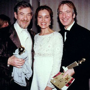 With Gretha Scacchi and Alan Rickman after winning the Golden Globes.