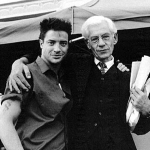 Brendan Fraser (Clay) and Ian McKellen (Whale) on the set.