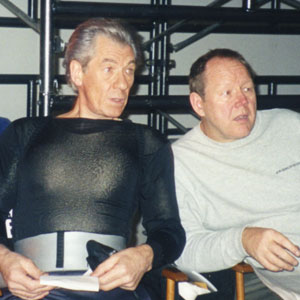 1999, X-MEN: With Tim Monich (Dialect Coach) on the set in Toronto  