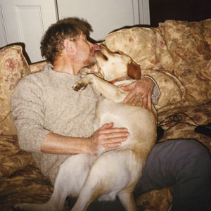 With a dog
