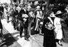Shakespeare Birthday Celebration (23 April 1997) with Jean Jones (sister) and Prof Stanley Wells walking from the birthplace to put flowers on his grave in Holy Trinity Church, Stratford-upon-Avon