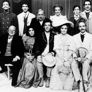 1985, THE CHERRY ORCHARD: Standing L to R: Simon Dutton, Greg Hicks, Hugh Lloyd, Selina Cadell, Julie Legrand, Jonathan Hyde, Peter Needham, Tristram Wymark.
Sitting L to R: Roy Kinnear, Eleanor Bron, Ian McKellen, Sheila Hancock, Edward Petherbridge, Claire Moore, Laurence Rudic.  