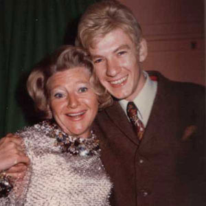 Meeting of the blondes! Dora Bryan celebrating her first year in Hello Dolly at Drury Lane Theatre, whose stage door was opposite ours at the Fortune.  One Saturday, in full make-up, she nipped between her shows to see ours from a private box.