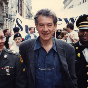 With former American soldiers Clifford Krapf and Perry Watkins, London Gay Pride 1993