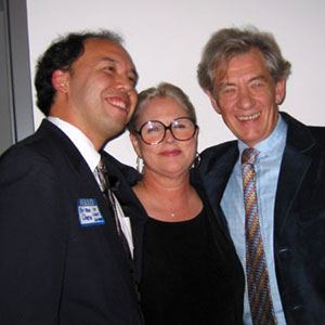 2002, SAN FRANCISCO PRIDE: Brian Cheu (Director LGBT Community Center), Sharon Gless (Queer as Folk, Cagney & Lacey) and Ian McKellen  - Photo by Keith Stern