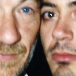 Ian McKellen and Robert Downey, Jr.  (The photo is blurry, its not just them!)
