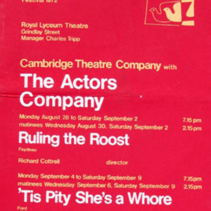 1972, RULING THE ROOST: Theatre Poster  