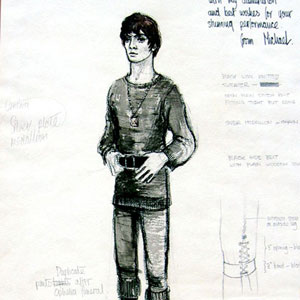 Michael Annals gave me this design for Hamlet�s Act One costume on the first night.