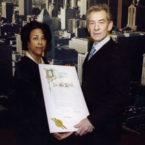 2002,   Receiving a proclamation from Jan Perry, City Councilmember, 9th District Los Angeles  