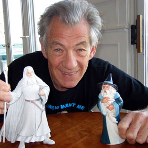 2002, THE LORD OF THE RINGS: THE TWO TOWERS: With prototype of Gandalf the White and Ceramic Bakshi Gandalf  - Photo by Keith Stern
