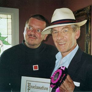 2002, SAN FRANCISCO PRIDE: With Teddy Witherington (Director SF Pride), Vancouver  - Photo by Steve Thompson