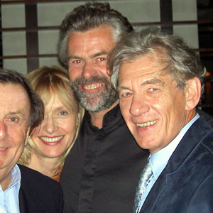 2002,   With Barry Humphries, Lizzie Spender, and Steve Thomson, Vancouver, October 2002  - Photo by Tom De Santo