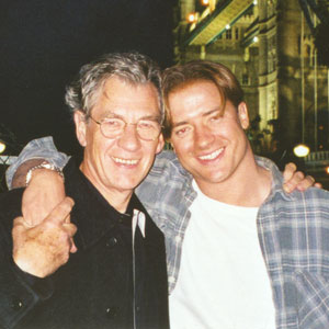 With Brendan Fraser on the set of MUMMY 2 in London