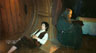 With Frodo (Elijah Wood) on the Bag End set
